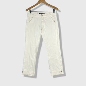 Daughters of the Liberation Crop Pants Women 4 White Nautical Boho Minimalist